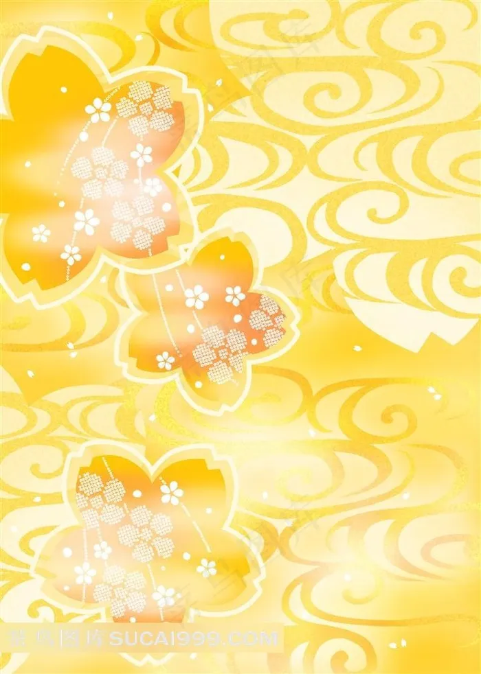 精美黄色花纹背景素材图片下载