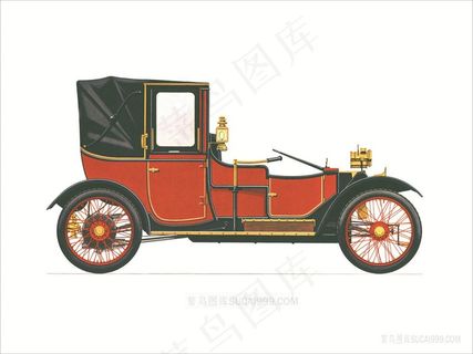 老爷车高清艺术插画