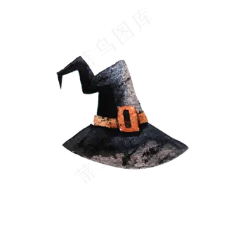 卡通万圣节手绘人物女巫帽子