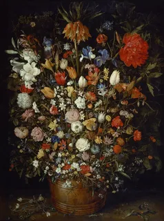 茂盛的花卉静物油画图片 茂盛的花卉静物油画图片