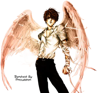 翅膀天使男孩素材卡通