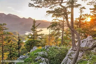 落日的山脉摄影