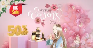 电商销售三八妇女节粉色背景