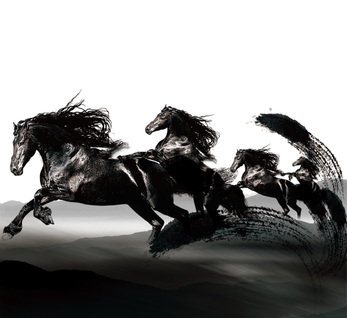 中国风水墨骏马