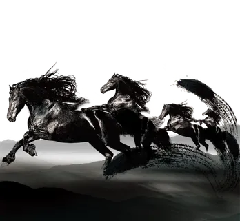 中国风水墨骏马