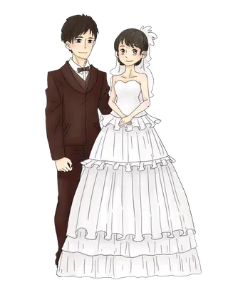 婚纱卡通人物婚礼白纱结婚婚纱摄影手绘