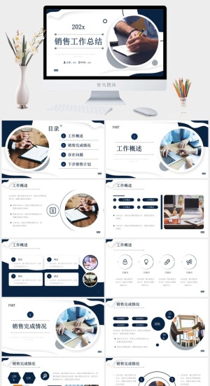 销售工作总结PPT模板预览图