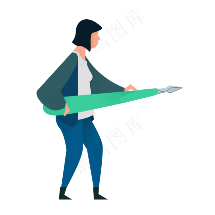 拿钢笔人物免抠图