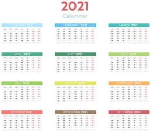 2021 年日历 PNG免抠