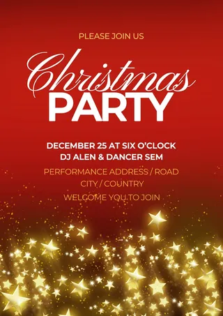 圣诞节圣诞树圣诞老人闪亮装饰电商促销折扣海报