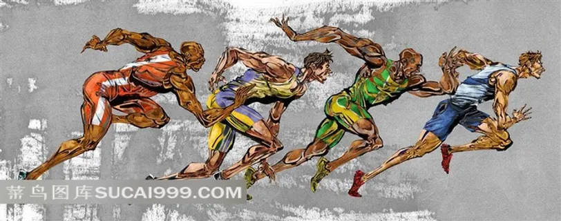 跑步运动员插画图片