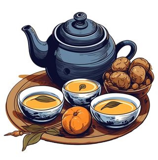 茶文化国风简约元素