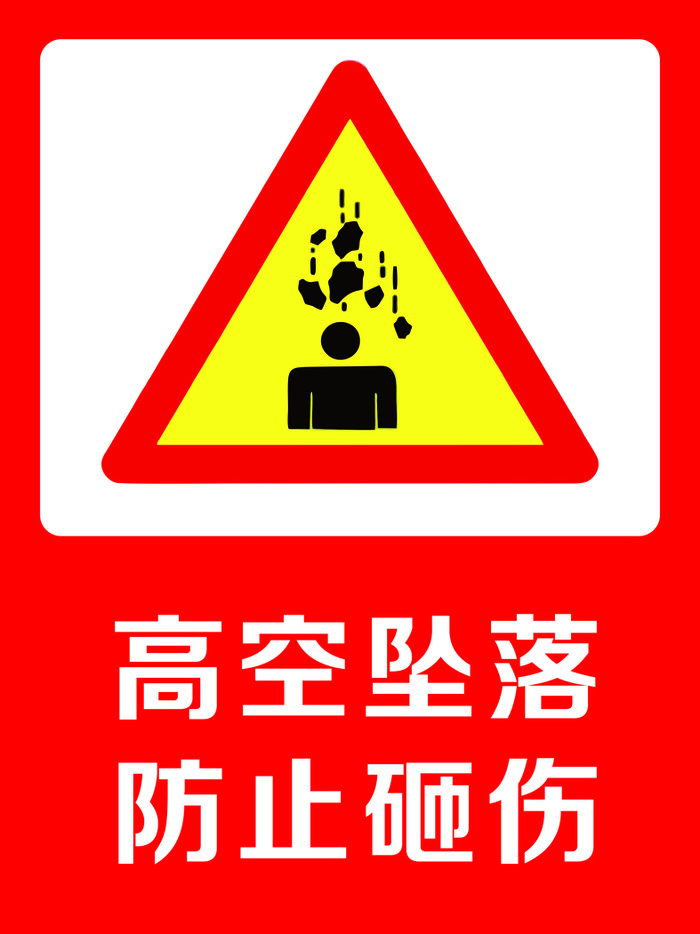 高空坠落 防止砸伤cdr矢量模版下载