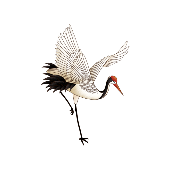 中国风古典中式国潮风手绘飞鹤图案仙鹤装饰素材PNG免抠插画元素
