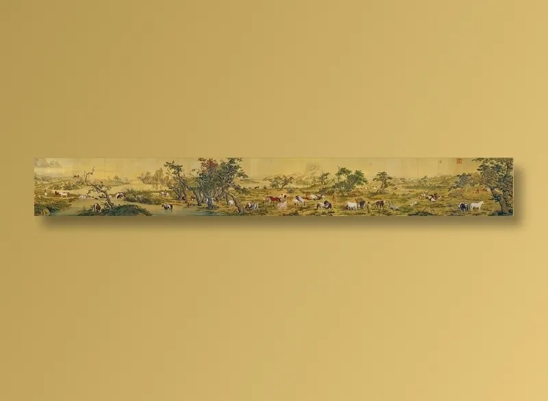 中国十大传世名画 郎世宁《百骏图》高清国画