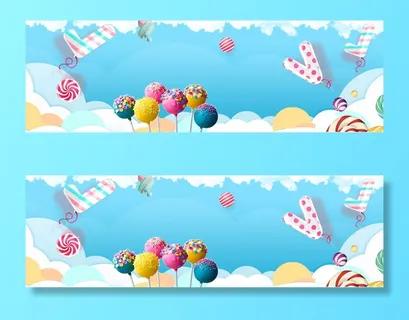 电商广告甜饼糖蓝色背景