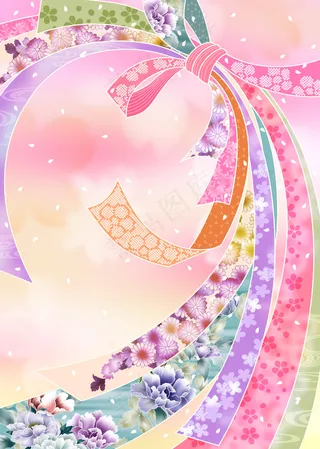 日本风格粉红背景