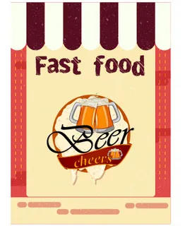 食物标签矢量素材汉堡店快餐标签矢量图AI格式