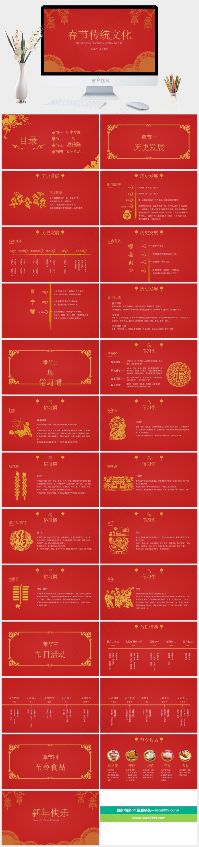 传统文化
红色中国风营销PPT模板