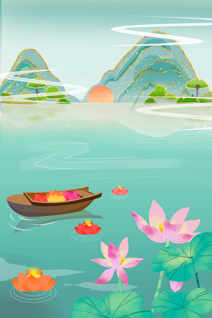 中式古典国潮来袭海报展板宣传背景图PSD设计PS模板素材