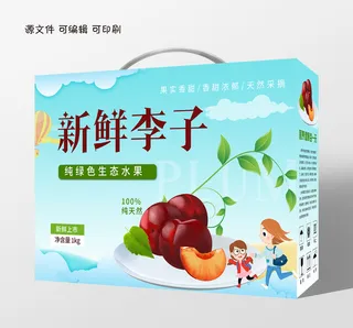 手提袋盒子新鲜李子水果包装