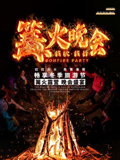 夏日篝火露营晚会海报PSD素材