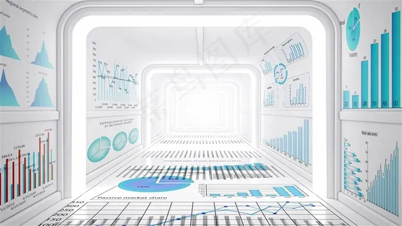 三维空间与立方体数据图表高清摄影素材图片
