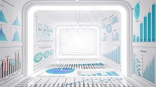 三维空间与立方体数据图表高清摄影素材图片