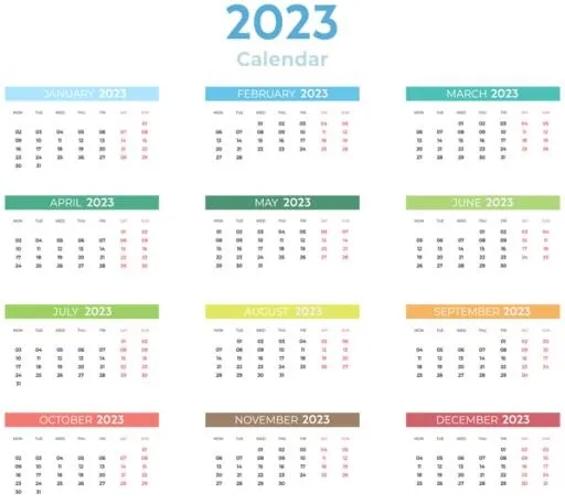 2023 年日历 PNG免抠(600x536)