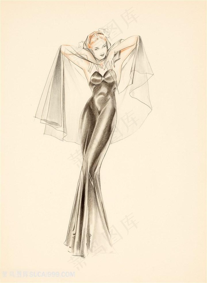 美人图唯美手绘美女装饰画