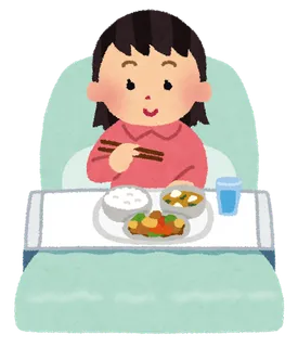 住院病床上吃饭