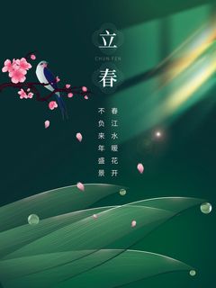 24节气立春春季新春春天海报模板PSD分层设计素材源文件模板