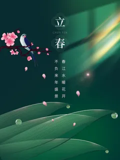 24节气立春春季新春春天海报模板PSD分层设计素材源文件模板 24节气立春春季新春春天海报模板PSD分层设计素材源文件模板
