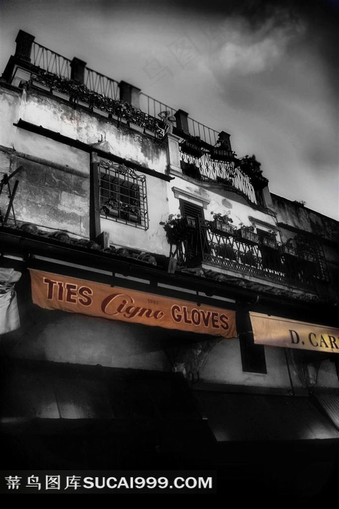 复古建筑装饰画素材