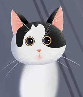 可爱的平面插画小猫咪