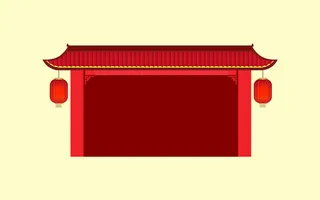 中国风古典传统图案边框纹理祥云灯笼装饰线条PSD背景素材