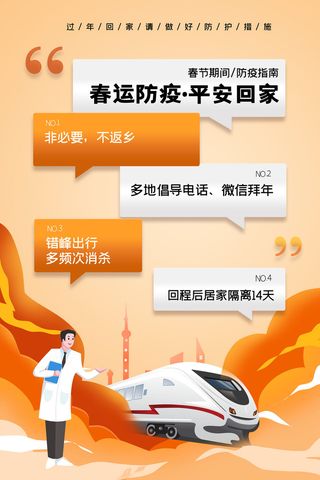 春节冬季肺炎疫情防控指南宣传海报插画展板PSD设计素材模板