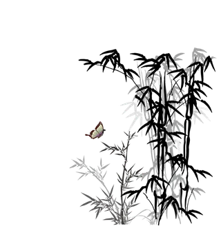 竹子水墨画中国风国画墨水书法竹子画