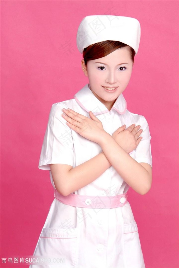 职业人物双手抱胸女护士图片