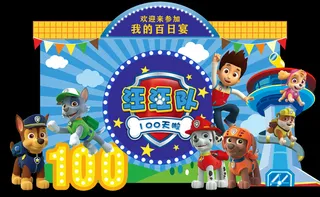 汪汪队宝宝宴背景