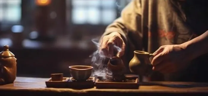泡茶实物场景摄影背景(1360x627)