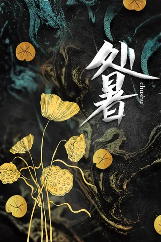 创意传统节气二十四节气处暑海报