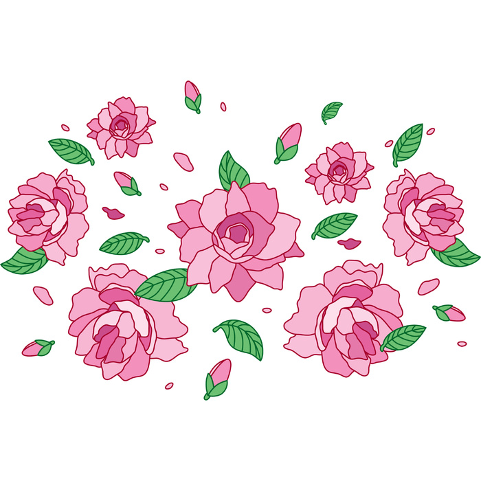 春季花卉花朵元素插画psd模版下载
