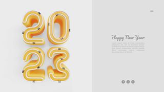 创意2023年新年兔年数字字体设计