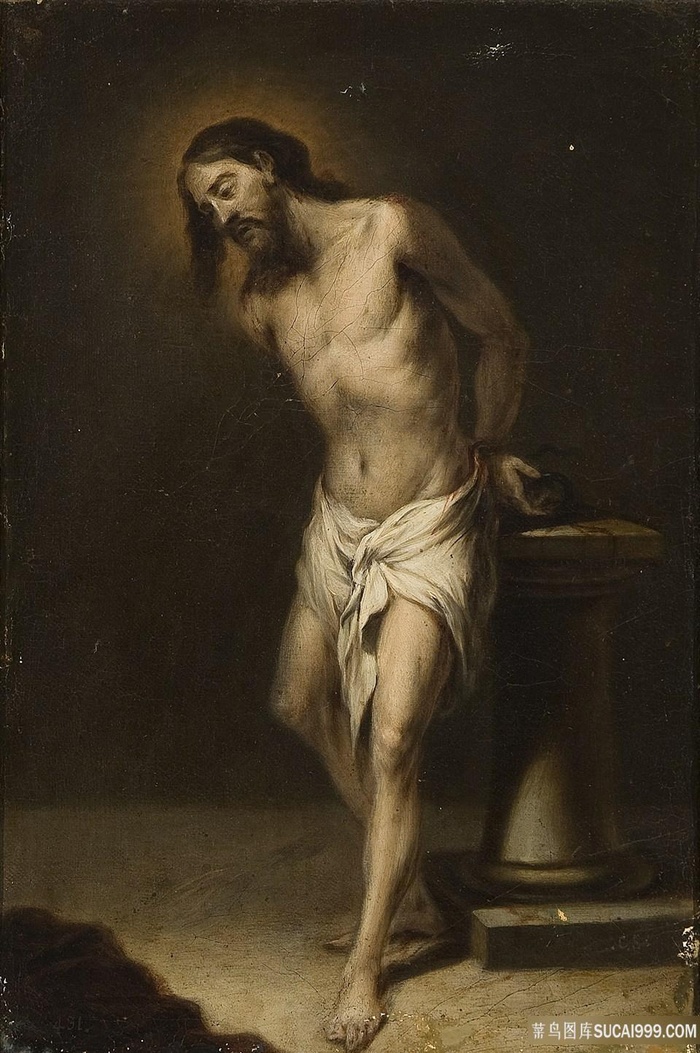 裸背男士油画挂画