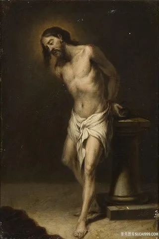 裸背男士油画挂画