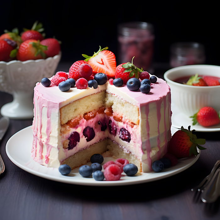 草莓蛋糕产品氛围特写摄影