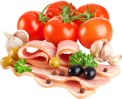 食物西红柿午餐肉新鲜免抠元素