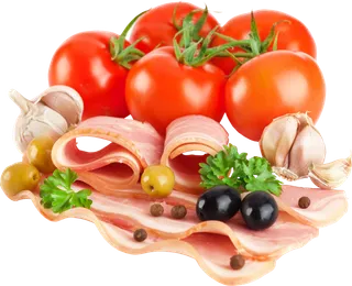 食物西红柿午餐肉新鲜免抠元素