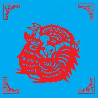 鸳鸯剪纸 剪纸风元素